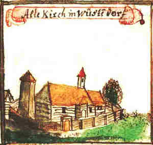 Alte Kirch in Wüstendorf - Stary koci, widok oglny